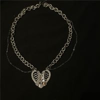 Wholesale Hollow Heart Titanium Steel Double Tassel Necklace Nihaojewelry sku image 1