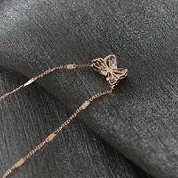 Titanium Steel 18K Gold Plated Sweet Butterfly Necklace sku image 2
