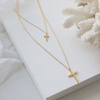 Wholesale Einfache Doppellagige Kreuz-titanstahl-halskette Nihaojewelry sku image 2