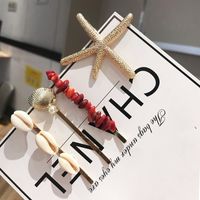 Pearl Shell Starfish Hairpin 4-pieces Set Wholesale Jewelry Nihaojewelry sku image 2