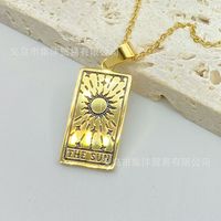 Wholesale Painting Oil Tarot Brand Pendant Stainless Steel Necklace Nihaojewelry sku image 8