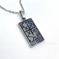 Wholesale Painting Oil Tarot Brand Pendant Stainless Steel Necklace Nihaojewelry sku image 1