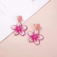 Wholesale New Pink Cherry Blossom Resin Earrings Nihaojewelry sku image 1