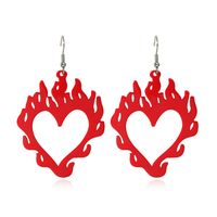 Wholesale Jewelry Hollow Heart Flame Pendant Earrings Nihaojewelry sku image 1