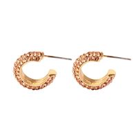 Fashion C Shape Plating Alloy Artificial Gemstones Earrings Ear Studs sku image 2