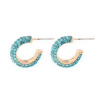 Fashion C Shape Plating Alloy Artificial Gemstones Earrings Ear Studs sku image 4