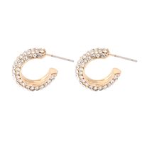 Fashion C Shape Plating Alloy Artificial Gemstones Earrings Ear Studs sku image 5