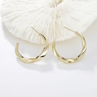 Irregular Twisted Simple Circular Metal Earrings Wholesale Jewelry Nihaojewelry sku image 3