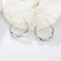 Irregular Twisted Simple Circular Metal Earrings Wholesale Jewelry Nihaojewelry sku image 4