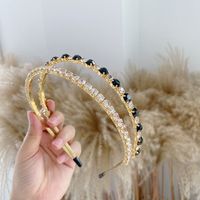 Wholesale Baroque Rhinestone Pearls Alloy Thin Hair Band Nihaojewelry sku image 8