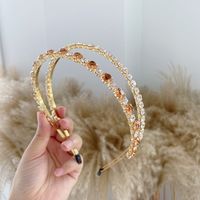 Wholesale Baroque Rhinestone Pearls Alloy Thin Hair Band Nihaojewelry sku image 9