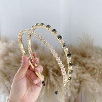 Wholesale Baroque Rhinestone Pearls Alloy Thin Hair Band Nihaojewelry sku image 10