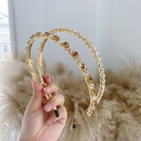 Wholesale Baroque Rhinestone Pearls Alloy Thin Hair Band Nihaojewelry sku image 11