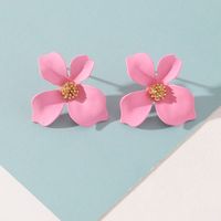 Wholesale Jewelry Paint Flower Shape Stud Earrings Nihaojewelry sku image 1