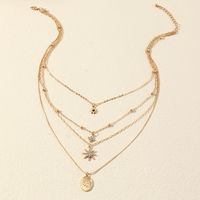 Wholesale Retro Diamond-studded Star Multi-layered Necklace Nihaojewelry sku image 1