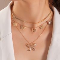 Großhandel Mehrschichtige Halskette Mit Schmetterlingsquaste Nihaojewelry sku image 1