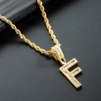 Wholesale 26 English Letter Pendant Copper Gold-plated Zircon Necklace Nihaojewelry sku image 6