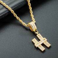 Wholesale 26 English Letter Pendant Copper Gold-plated Zircon Necklace Nihaojewelry sku image 8