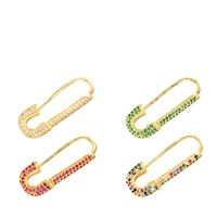 Wholesale Fashion Micro-inlaid Color Zircon Pin Copper Earrings Nihaojewelry main image 1