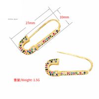 Wholesale Fashion Micro-inlaid Color Zircon Pin Copper Earrings Nihaojewelry main image 4
