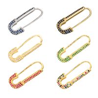 Wholesale Fashion Micro-inlaid Color Zircon Pin Copper Earrings Nihaojewelry main image 5