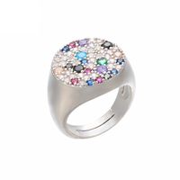 Gemischte Farbe Mikro-inlay-ring Öffnung Einstellbare Farbe Zirkonium-ring Farbe Diamant Mikro-inlay-ring-zubehör Europäische Und Amerikanische Mode Vj2 main image 4