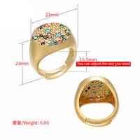 Mixed Color Micro Setting Ring Opening Adjustable Color Zirconium Ring Colorful Crystals Micro Setting Ring Accessories European And American Popular Vj2 main image 6