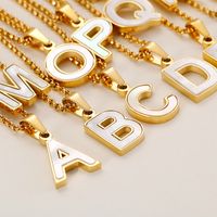 Shell Titanium Steel 18K Gold Plated Plating Letter Necklace main image 6