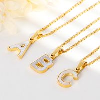 Shell Titanium Steel 18K Gold Plated Plating Letter Necklace main image 5