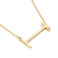 Titanium Steel 18K Gold Plated Simple Style Plating Letter Necklace main image 5