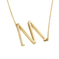 Titanium Steel 18K Gold Plated Simple Style Plating Letter Necklace main image 6