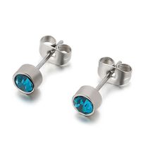 Boucles D&#39;oreilles Simples En Strass En Acier Inoxydable Bijoux En Gros Nihaojewelry main image 1