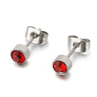Stainless Steel Rhinestone Simple Earrings Wholesale Jewelry Nihaojewelry main image 3