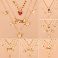 Wholesale Bohemian Multi-layer Butterfly Letters Pendant Necklace Nihaojewelry main image 1