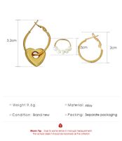 Cross-border New Pearl Love Ohrring Set Europäischer Und Amerikanischer Kreativer Metall-ohrring-perlen Ohrring Dreiteiliges Set main image 4