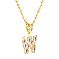 Wholesale 26 English Letter Pendant Copper Gold-plated Zircon Necklace Nihaojewelry main image 6