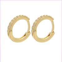 Wholesale Fashion Copper Micro-inlaid Color Diamond Asymmetric Ear Buckle Nihaojewelry sku image 1