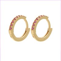 Wholesale Fashion Copper Micro-inlaid Color Diamond Asymmetric Ear Buckle Nihaojewelry sku image 4