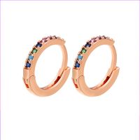 Wholesale Fashion Copper Micro-inlaid Color Diamond Asymmetric Ear Buckle Nihaojewelry sku image 16