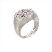 Mixed Color Micro Setting Ring Opening Adjustable Color Zirconium Ring Colorful Crystals Micro Setting Ring Accessories European And American Popular Vj2 sku image 1