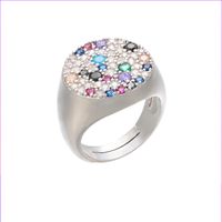 Gemischte Farbe Mikro-inlay-ring Öffnung Einstellbare Farbe Zirkonium-ring Farbe Diamant Mikro-inlay-ring-zubehör Europäische Und Amerikanische Mode Vj2 sku image 2