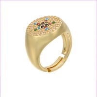 Mixed Color Micro Setting Ring Opening Adjustable Color Zirconium Ring Colorful Crystals Micro Setting Ring Accessories European And American Popular Vj2 sku image 3
