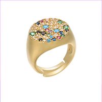 Mixed Color Micro Setting Ring Opening Adjustable Color Zirconium Ring Colorful Crystals Micro Setting Ring Accessories European And American Popular Vj2 sku image 4