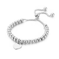 Stainless Steel Beaded Heart Shape Pendant Bracelet Wholesale Jewelry Nihaojewelry sku image 1