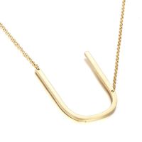 Titan Stahl 18 Karat Vergoldet Einfacher Stil Überzug Brief Halskette sku image 21
