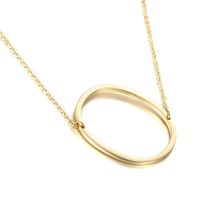 Titan Stahl 18 Karat Vergoldet Einfacher Stil Überzug Brief Halskette sku image 15