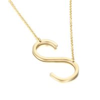 Titanium Steel 18K Gold Plated Simple Style Plating Letter Necklace sku image 19