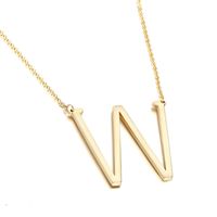 Titanium Steel 18K Gold Plated Simple Style Plating Letter Necklace sku image 23