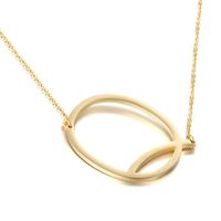 Titanium Steel 18K Gold Plated Simple Style Plating Letter Necklace sku image 17