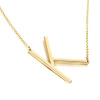 Titan Stahl 18 Karat Vergoldet Einfacher Stil Überzug Brief Halskette sku image 11